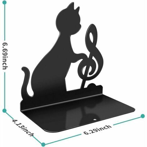 Serre-livres en acier inoxydable pour soutenir les livres volumineux et lourds ou décorer votre bibliothèque et votre bureau à domicile (version Chat Musicien).