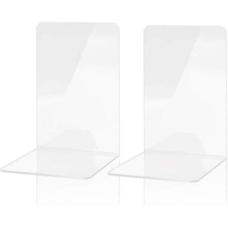 Serre-livres en acrylique transparent, 1 paire de serre-livres pour enfants, serre-livres anti-rayures, décoration de bureau, bibliothèque, école, librairie