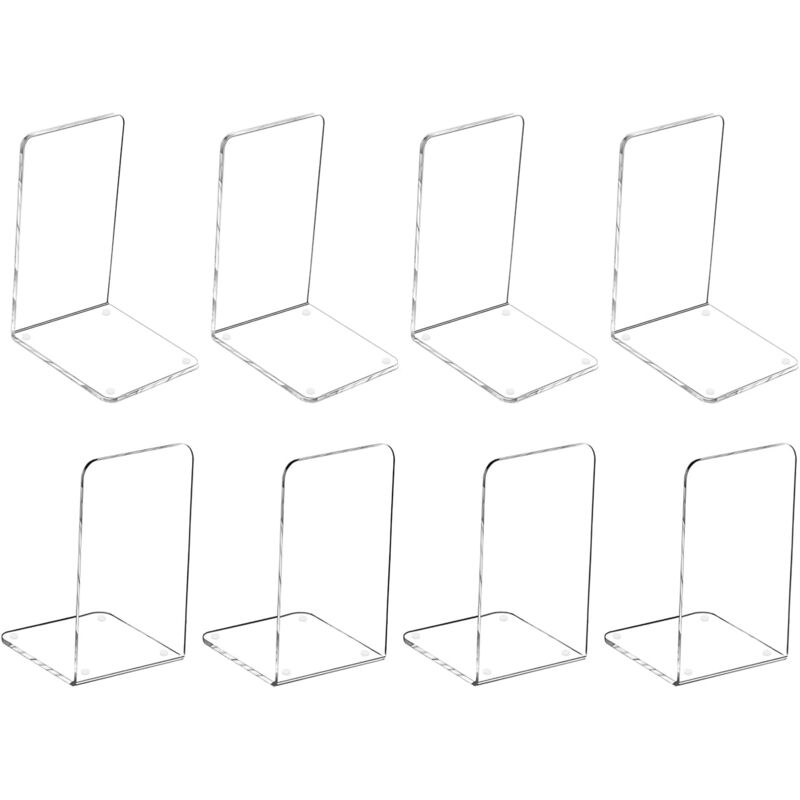Serre-livres en plastique acrylique, acrylique transparent antidérapant, serre-livres, organisateur, décoration d'étagère, papeterie décorative,