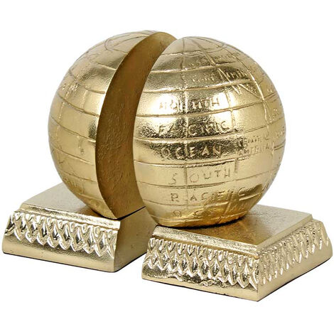 Serre livres globe doré 15x12x14cm