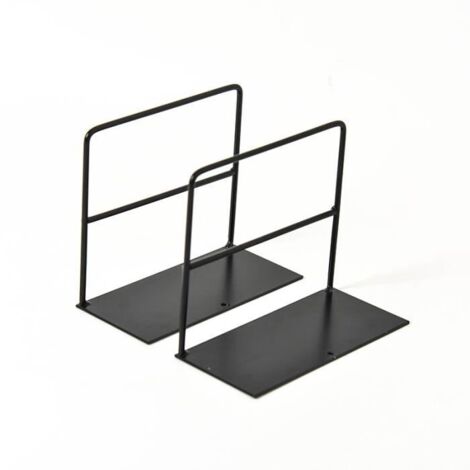 Serre-livres - Haute résistance - Métal - Antidérapant - Noir - 15 x 12,3 cm