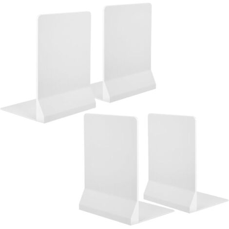 Lot De 2 Serre-Livres En Plastique Blanc, Simples Et Modernes