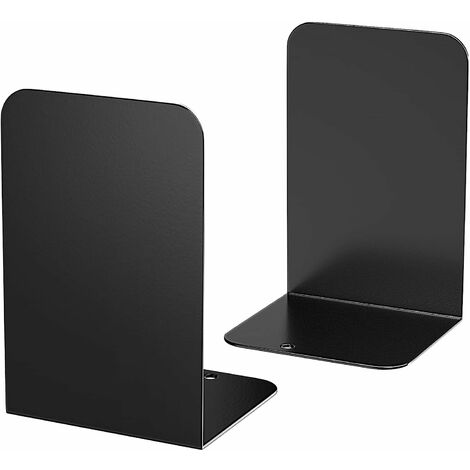 Serre-livres, Serre-livres en métal noir pour livres lourds, (2pcs, 5.3x7.8x4) BF