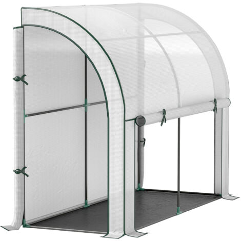 Serre Outsunny blanche 200x80x157cm en acier et aluminium – Porte enroulable – Protection UV et résistante à l’hiver – Pour balcon, jardin, culture de tomates, légumes, fleurs et plantes