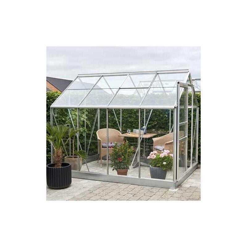 Serre en verre horticole Popular 86 avec base - 5 m², Couleur Noir