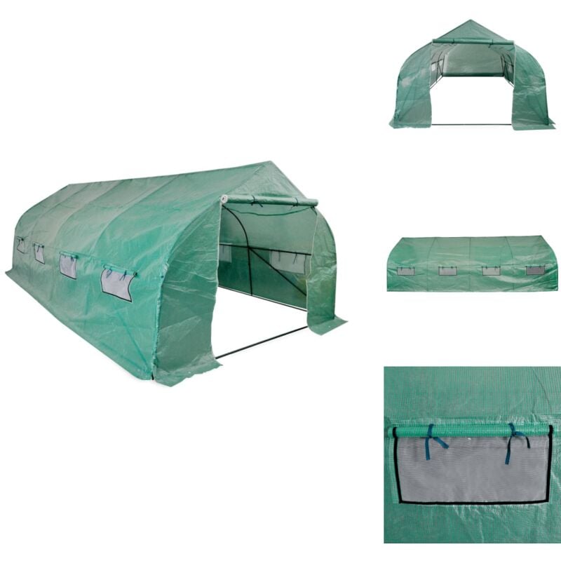 Serre portable Cadre en acier 18 m² - Serre Jardin - Serre Portable - Serre Plastique - Abri Jardin - Protection Plantes