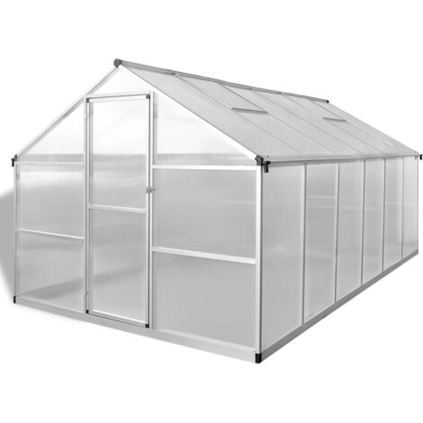 Serre renforcée en aluminium avec cadre de base 9,025 m²