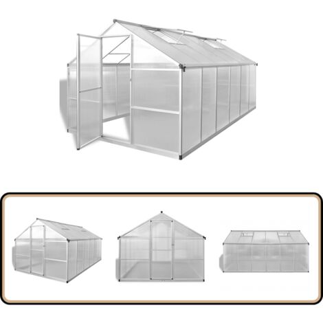 Serre renforcée en aluminium avec cadre de base 9,025 m² - Serre De Jardin - Serre En Aluminium - Serre Transparente - Serre Polycarbonat - Abri Jardin