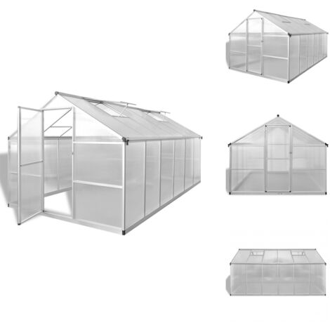 Serre renforcée en aluminium avec cadre de base 9,025 m² - Serre De Jardin - Serre En Aluminium - Serre Transparente - Serre Polycarbonat - Abri Jardin