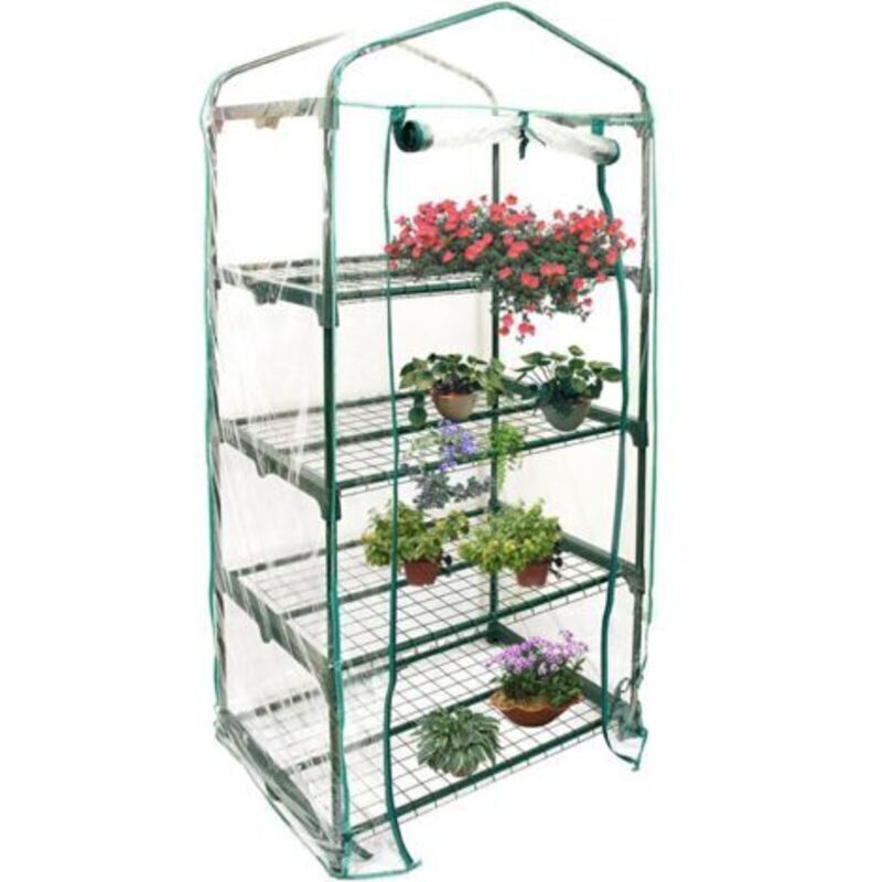 Serre sans étagère, Porte Enroulable, Serre Jardin, Maison Culture, Maison Jardin, Plantation tomates, légumes, Serre, Couverture en PVC Transparent