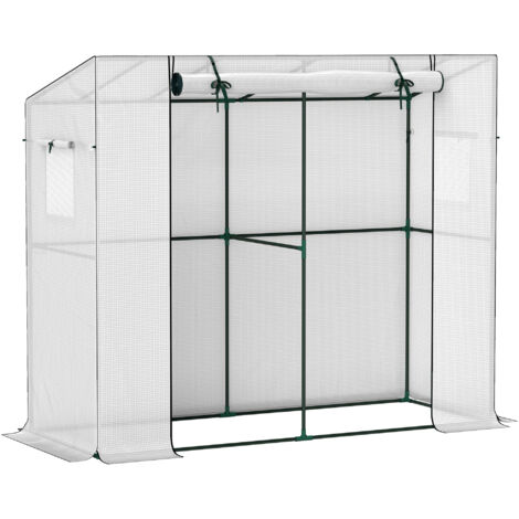 Serre Sérèy utilisable en hiver, 200 × 76 cm, avec porte coulissante et protection anti-UV – pour balcon et jardin