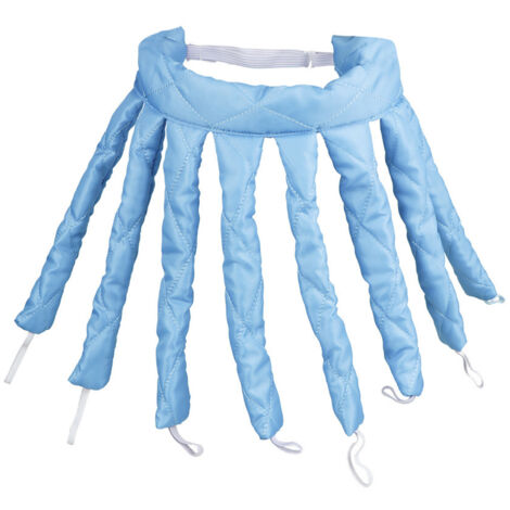 Serre-tête fer à friser sans chaleur avec pince à cheveux, fer à friser sans chaleur pour la nuit, 1 pièce (bleu)