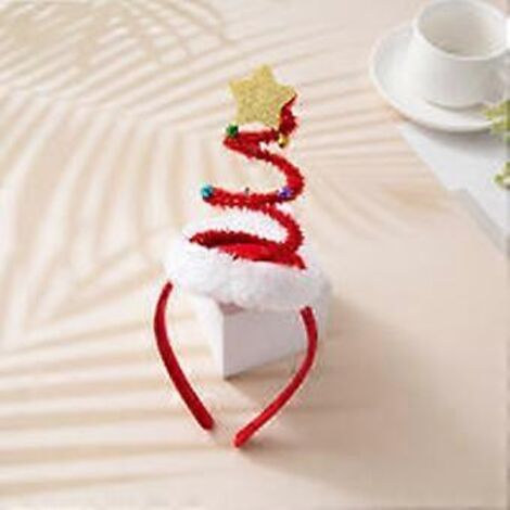 Serre-tête sapin de Noël LED pour costume de Père Noël, pentagramme rouge printanier