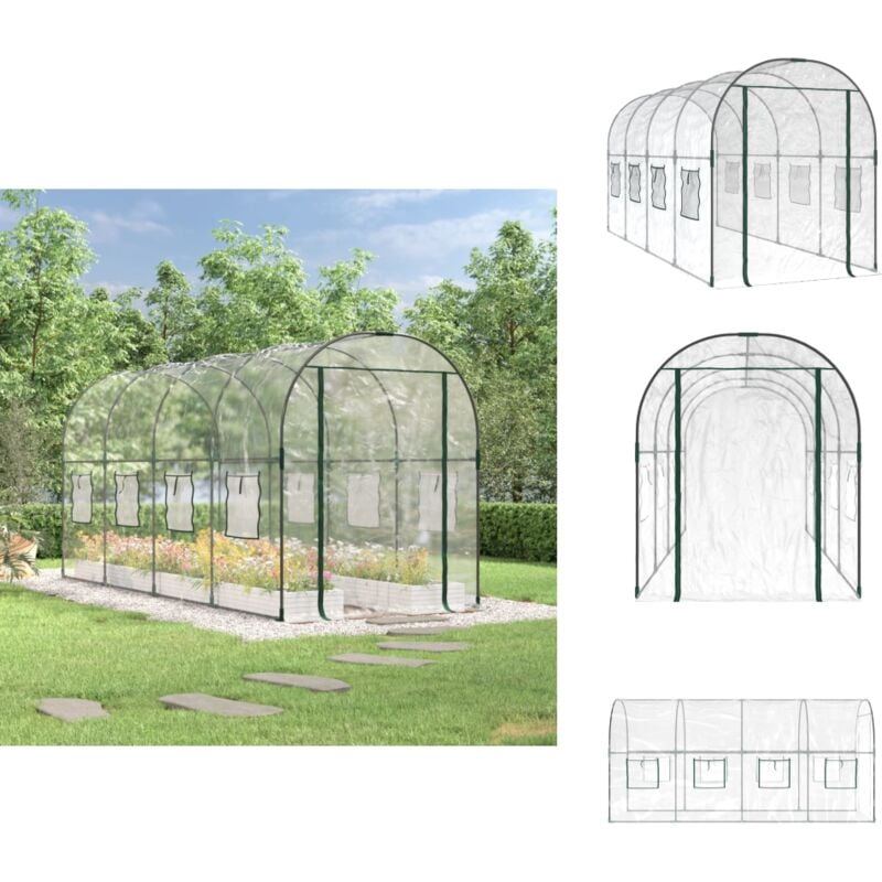 Vidaxl - Serre Transparent 160x400x190 cm pvc et acier enduit de poudre - Serre De Jardin - Serre Transparente - Serre Pvc - Serre Acier - Abri Jardin