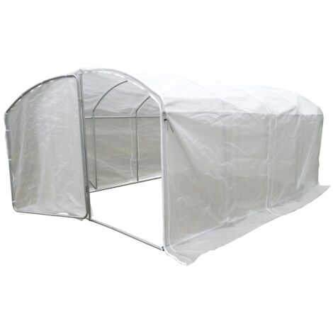 Serre tunnel 12 m² – Dimensions L. 300 x P. 400 x H. 195 cm – Toile PE armée 140 g/m² anti-UV – Structure en acier Ø 32 mm – Jany France