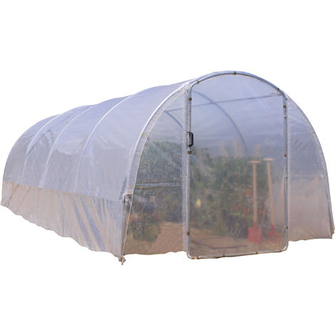 Serre tunnel 18 m² – Largeur 3 m, Longueur 6 m, Hauteur 2 m – Armature acier galvanisé – Bâche polyéthylène anti-UV 180 microns – Richel - CO-18