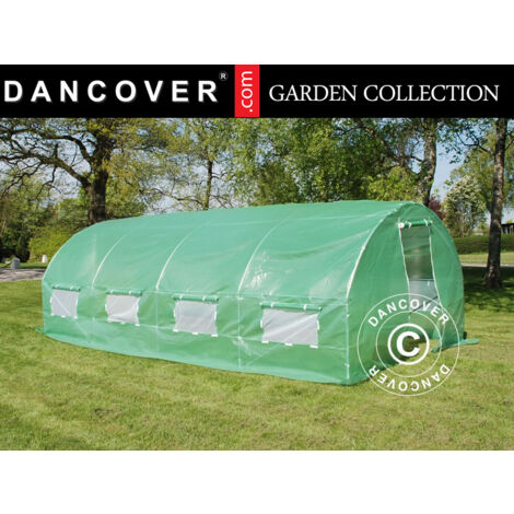 Serre Tunnel 3x8x2m, 24m², Vert - Vert
