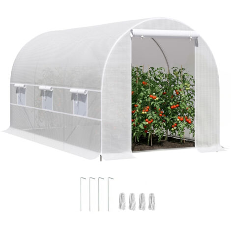Serre tunnel 4x2x2m acier blanc