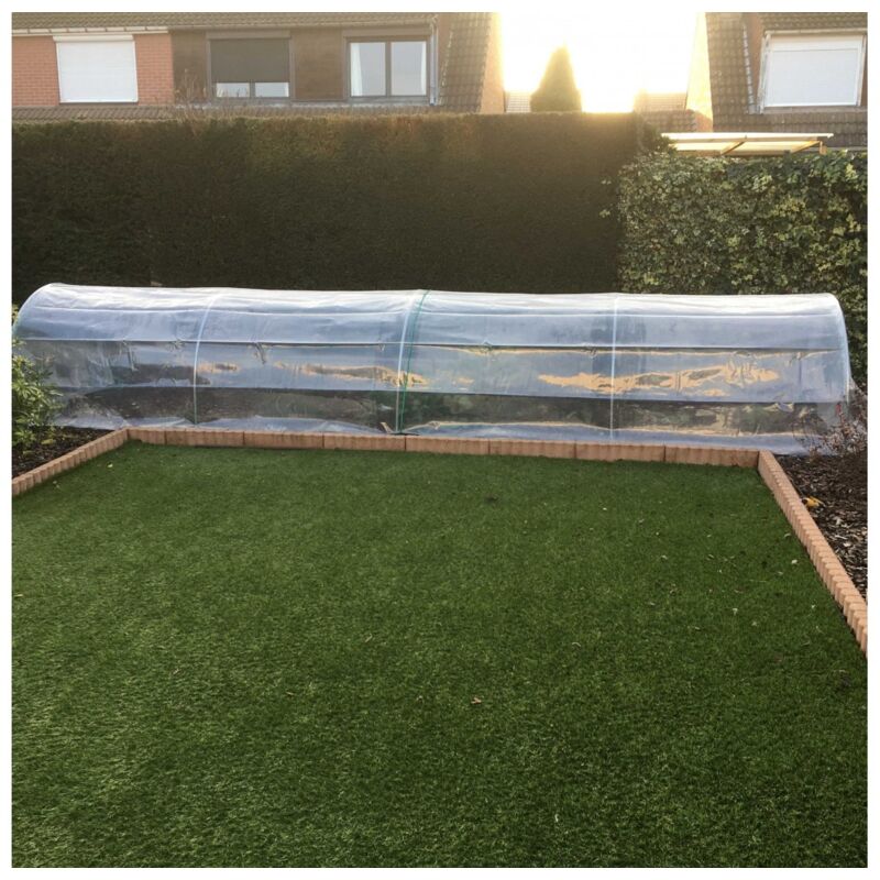 Serre tunnel de forçage dim. 5L x 1,3l x 0,8H m bâche pe 200µ haute densité transparente structure tubes acier galvanisé - Serre à semis