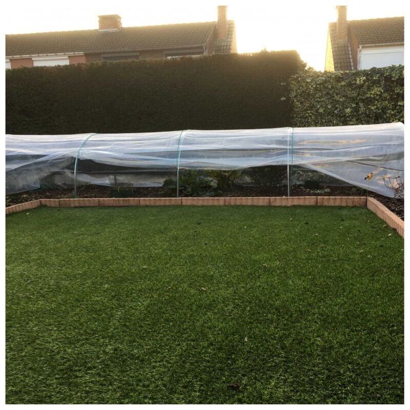 Serre tunnel de forçage dim. 7,5L x 1,3l x 0,8H m bâche pe 200µ haute densité transparente structure tubes acier galvanisé - Serre à semis