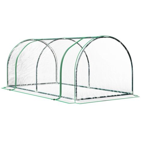 Serre tunnel de culture-Serre avec porte-Châssis semis et maison plantes-Acier et plastique vert-200x100x80(cm)
