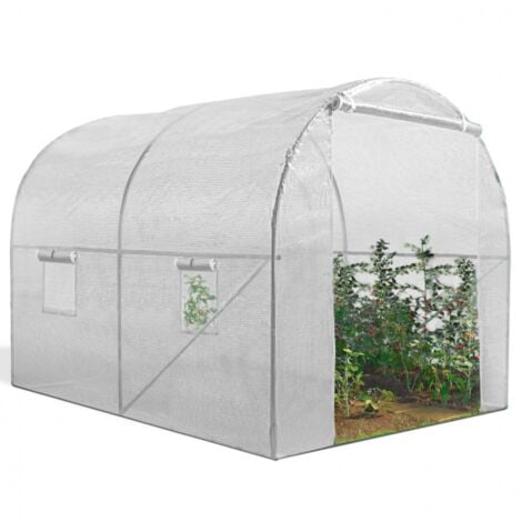 Serre tunnel de jardin IDMARKET ROMA - 6M² - Blanche - Gamme maraîchère - 2x3M