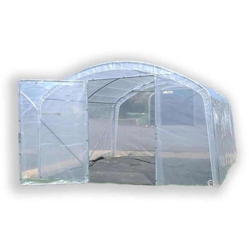 Atout Loisir - Serre tunnel PRO-330 Larg 3m30, Long 4 m, Façade 2 portes simples