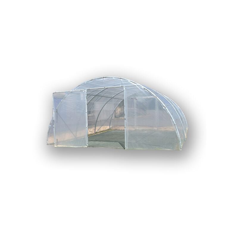 Atout Loisir - Serre tunnel PRO-450 larg 4.50 m, Long 6 m, Façade 2 portes simples