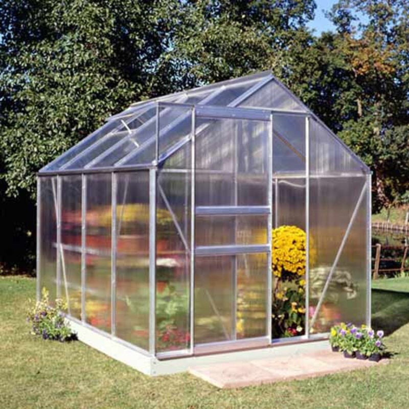 Serre polycarbonate Popular 86 avec base - 5 m², Couleur Forest green