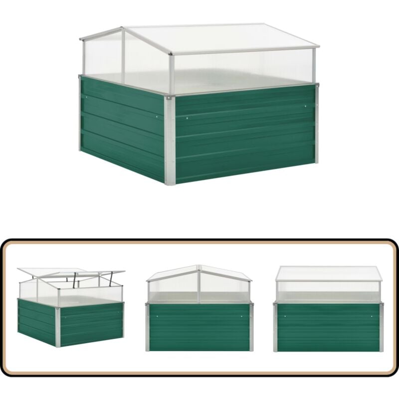 Serre Vert 100x100x77 cm Acier galvanisé - Serre De Jardin - Serre Verte - Abri Pour Plantes - Protection Contre Le Froid - Jardinage