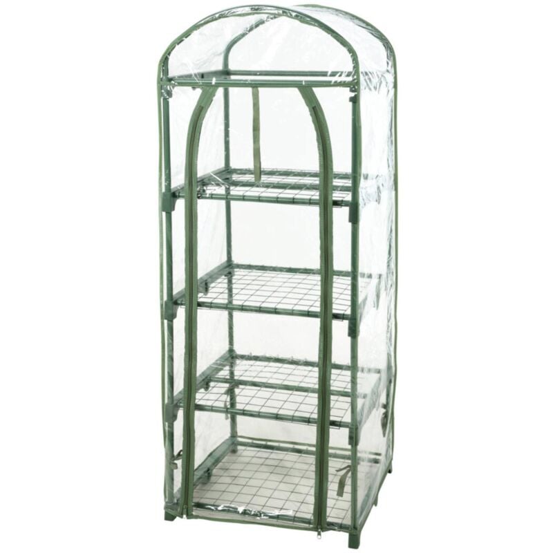 Serre Well Home à 4 étages avec structure en métal et couverture en pvc transparent 50x45x130cm