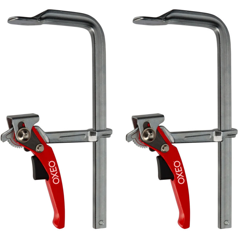 Serre joint à levier 250mm X2 - Rapide - Force de serrage 250kg - Grande envergure 250mm - Col de cygne 120mm - Acier forgé