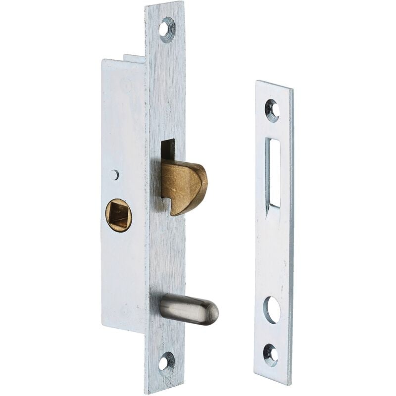 Serrure monopoint à larder profil étroit à mentonnet Série 24 largeur 25mm avec gâche Metalux F124250010