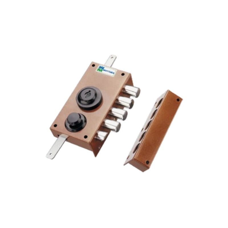 Serrure multipoints en applique 30.436 coloris marron A2P droite Mottura 30436VD50XHAFD