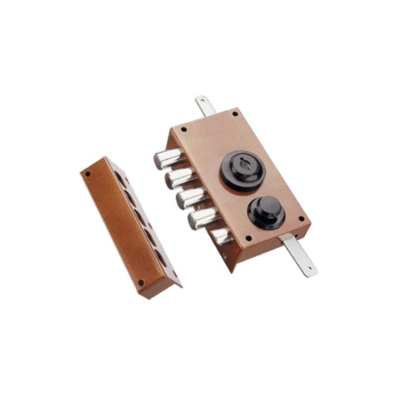 Serrure multipoints en applique 30.436 coloris marron A2P gauche Mottura 30436VD50XHAFS