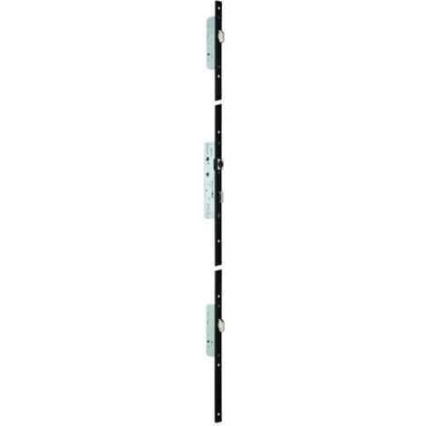 Serrure 3 points pêne dormant demi-tour 6470 pêne basculant crochet biseauté têtière U 22 mm entraxe 92 mm axe 26 mm - STREMLER
