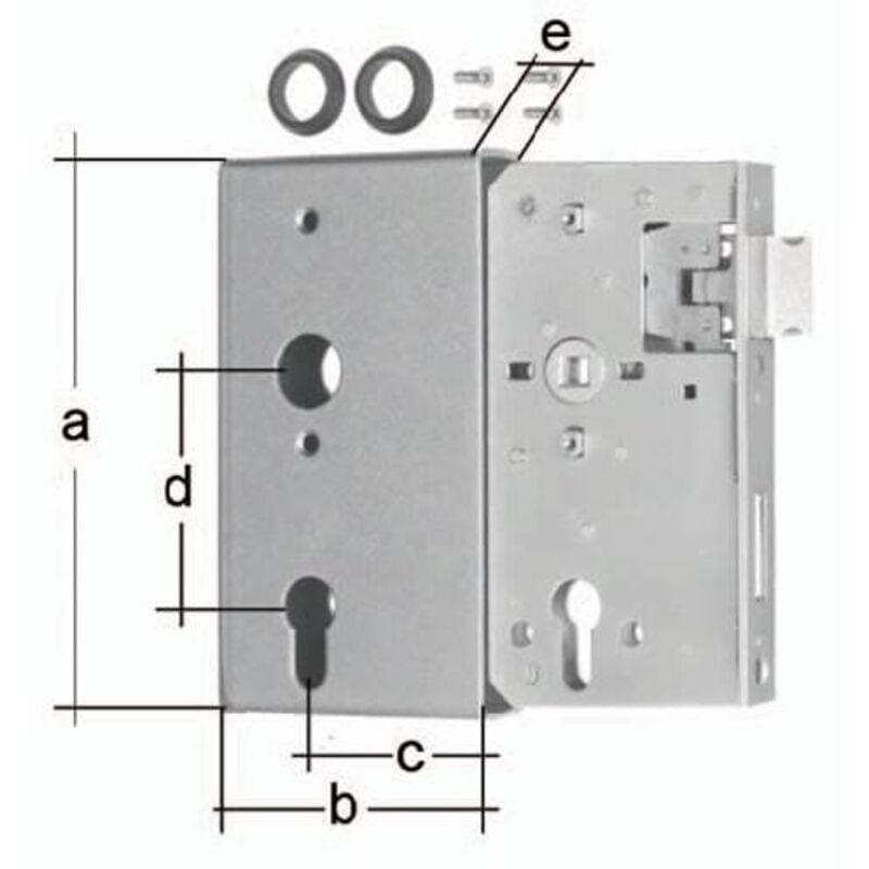 Gah Alberts Boîtier de serrure din g/d Dimension A172xB94xC60mm Dimension e 40mm Dornm.60mm - 417055