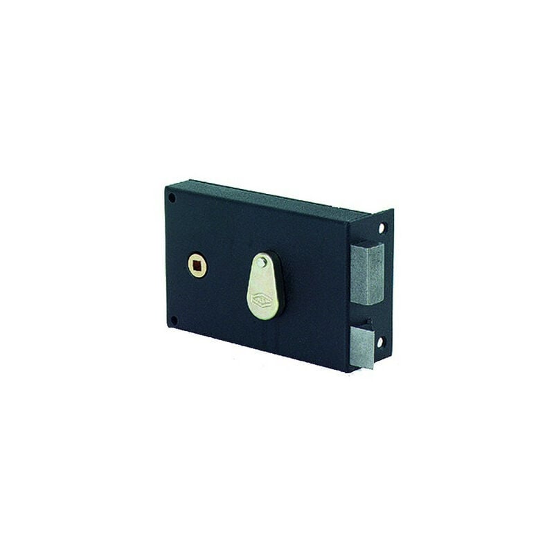 Serrure 4 gorges horizontale à fouillot de grille Noir Gauche