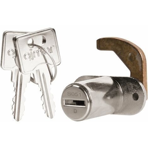 Serrure 5539 à came crochet pour armoires métalliques – Barillet interchangeable Ø 18 mm – Finition nickel brillant – Installation par vis – Grappin Annat - 5539NI