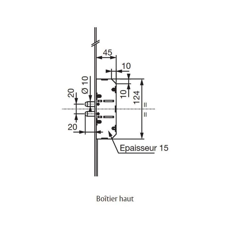 Serrure 5 points série 5700 SPN1 2040X18 écart de pene 20mm A2P Vachette 18424000