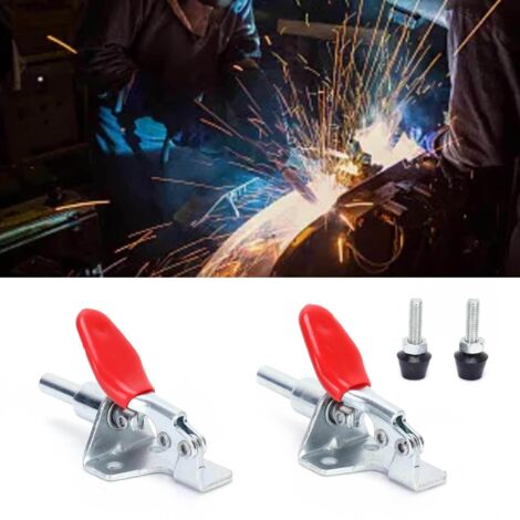 Serrure à bascule Push-Pull, 2 serrures à bascule de positionnement rapide avec kit de vis, accessoire de décoration, matériel de clampage, outil de menuisier pour assemblage d'équipement électronique