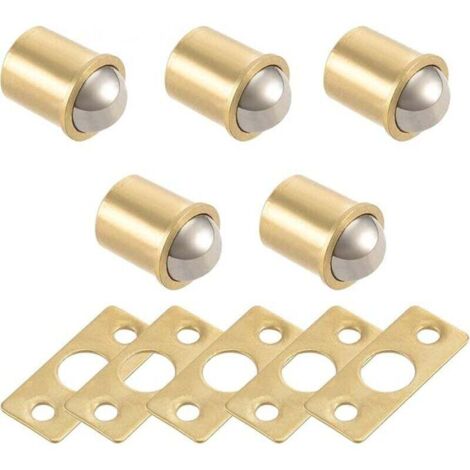 Serrure à bille pour porte d'armoire en laiton plaqué diamètre 11mm, 5 pièces