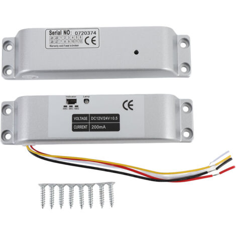 Serrure à boulon électrique DC12 24V, Mode NC, mortaise à sécurité intégrée avec délai pour portes coupe-feu en bois et métal, montée en Surface