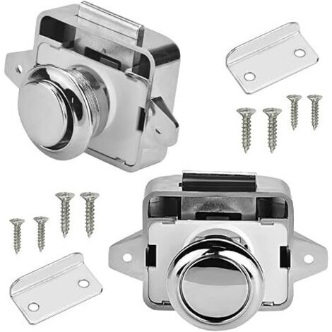 Serrure à bouton 15-18 mm poignée de meuble de serrurier de meubles 2 pièces serrure à bouton de verrouillage serrure de meuble de camping-car loquet en métal tiroir serrure de meuble loquet de meuble
