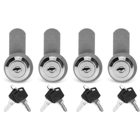Serrure à came, boîte à outils, tiroir, armoire, casier de remplacement, tubulaire avec clés pour remorque RV, 15mm de diamètre, 4 pièces