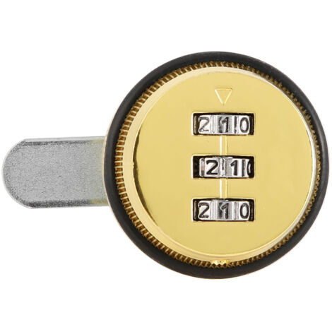 Serrure à came codée par mot de passe en alliage de Zinc, armoire à combinaison numérique à 3 chiffres, or 30mm/1,18 pouces pour tiroir et boîte aux lettres