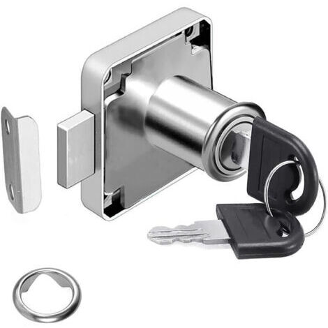 Serrure à came de 22 mm, serrure de boîte aux lettres, serrure d'armoire, serrure de coffre-fort, livrée avec différentes clés, convient aux meubles, armoires, boîtes aux lettres, tiroirs, bureaux, et