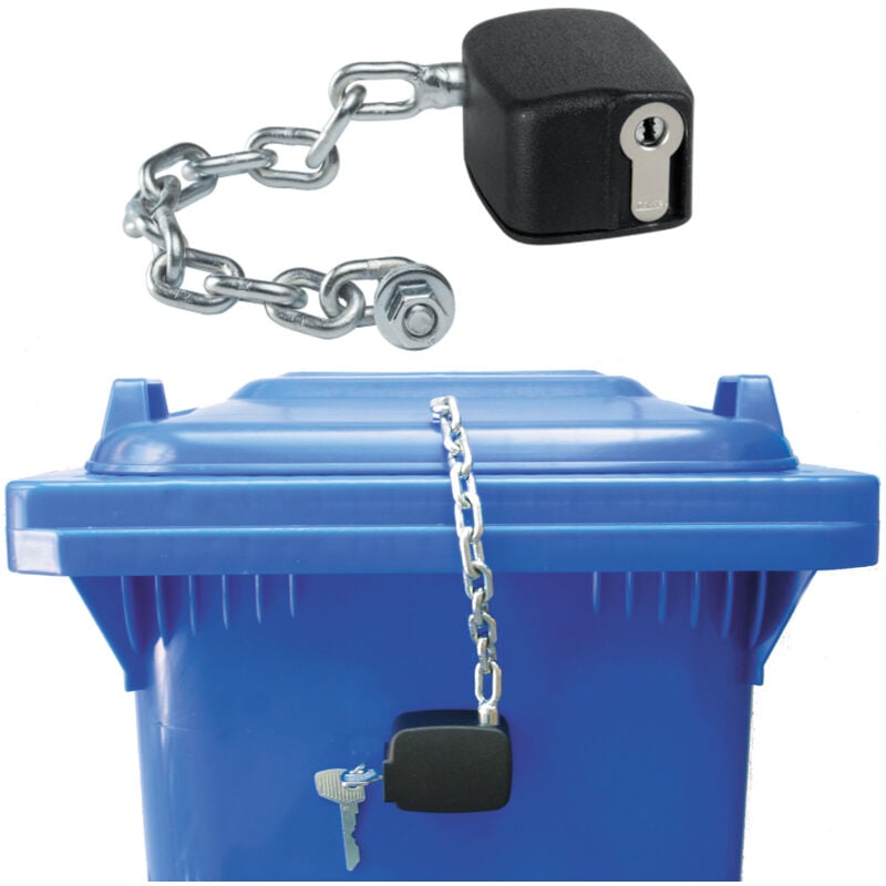 Serrure à chaîne pour seaux poubelles 80L - 1100L