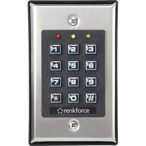 Serrure à code 1582597 – Montage apparent avec clavier éclairé – Programmation jusqu'à 100 codes – Pour accès sécurisé – Renkforce