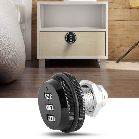 Serrure à code mécanique 3 chiffres en alliage zinc pour boîte aux lettres, armoire ou valise - 2 pièces - 20mm